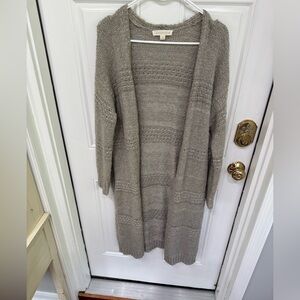 Lovestitch Taupe Open-Front Cardigan